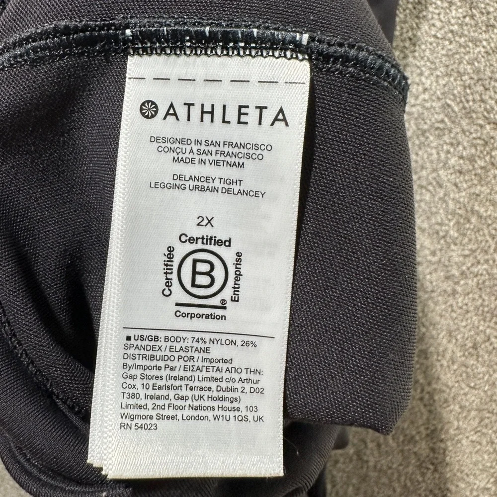 Athleta Delancey Tight Black High Rise Leggings Womens 2X Athleisure Yoga Gym
